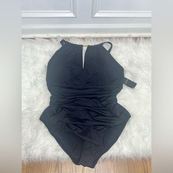 NWT Lauren Ralph Lauren high neck black one piece - Picture 2 of 6
